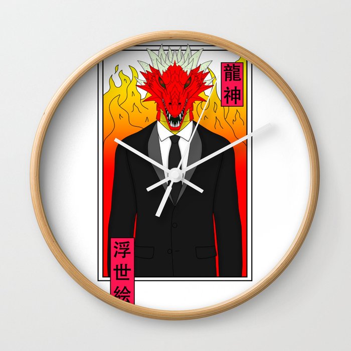 Dragon Wearing Suit Ukiyo-e (浮世絵) Wall Clock