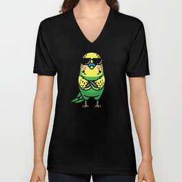 Budgie Budgerigar Parrot Bird Emoticon V Neck T Shirt