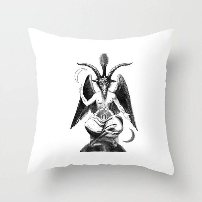 Baphomet Goat Church of Satan Throw Pillow
