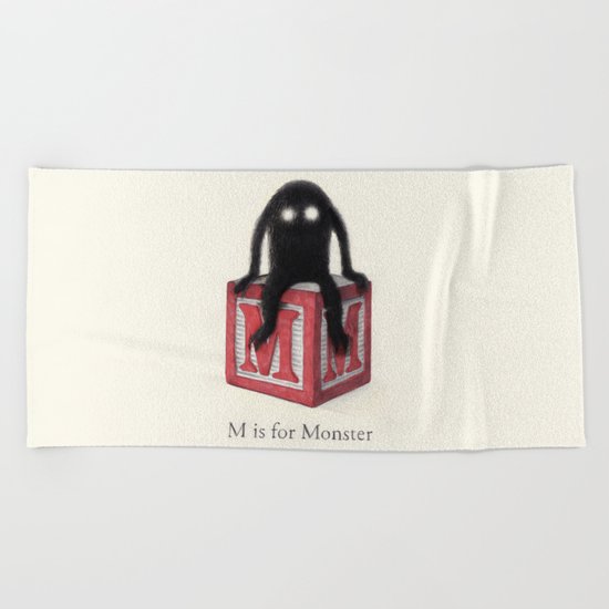 M is for Monster Beach Towel