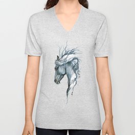 Aqua horse V Neck T Shirt