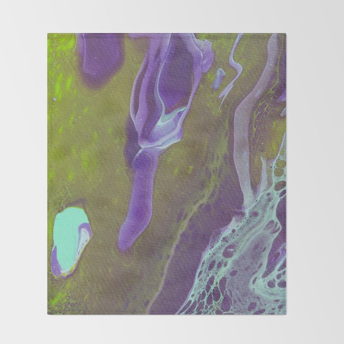 Fluid Art Acrylic Painting Pour 32 Green Purple Turquoise