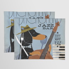 dachshund doxie wiener dog jazz music dog art musician  Placemat