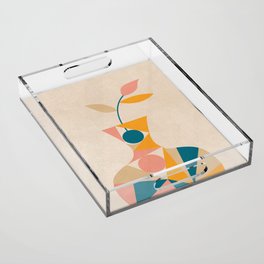 Colorful Geometric Potted Plant Acrylic Tray