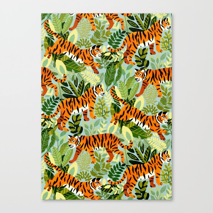 Bright Bengal Tiger Jungle Canvas Print