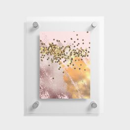 Smooth Rose Gold Glitter On Pink Background Floating Acrylic Print