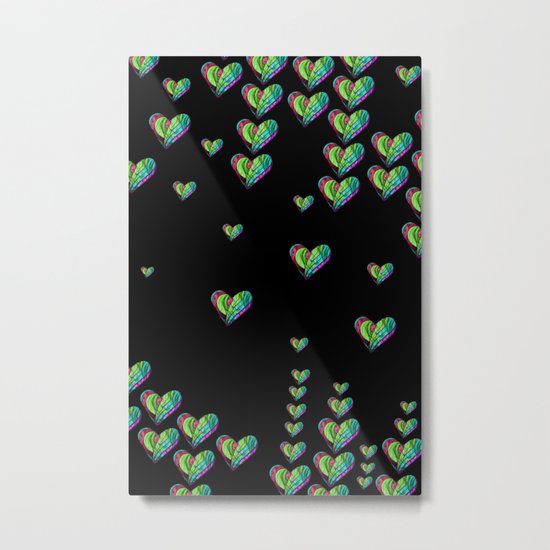 Love Black Tetris Metal Print