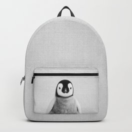 Baby Penguin - Black & White Backpack | Kids, Cute, Love, Nature, Penguin, Chicks, Modern, Penguins, Minimal, Snow 