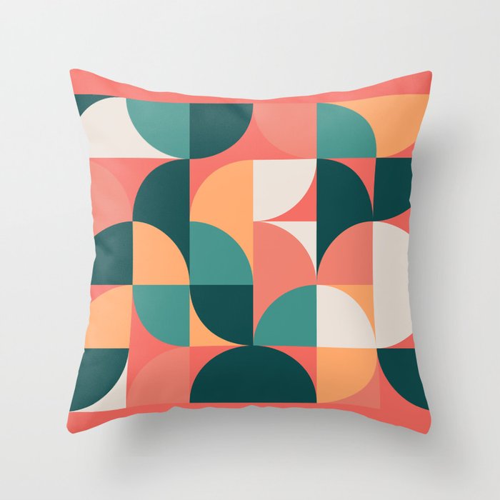 Mid Century Geometric 19 Throw Pillow