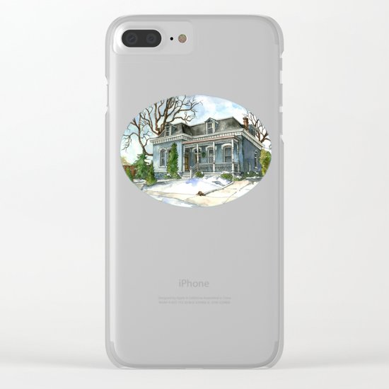 A Cozy Winter Cottage Clear iPhone Case