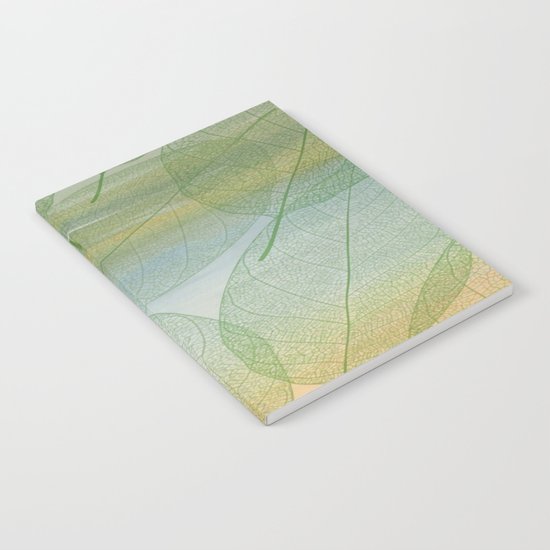 Delicate Painterly Leaves Notebook