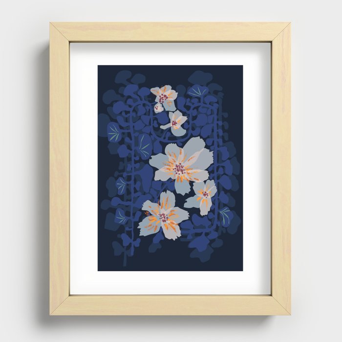 Orchid shadow blue notes Recessed Framed Print