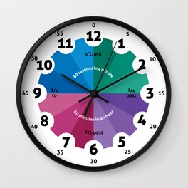 Learning clock, jewel tones, classroom, teacher gifts Wall Clock