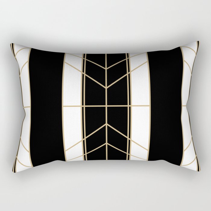 Black & Gold - Art Deco Rectangular Pillow
