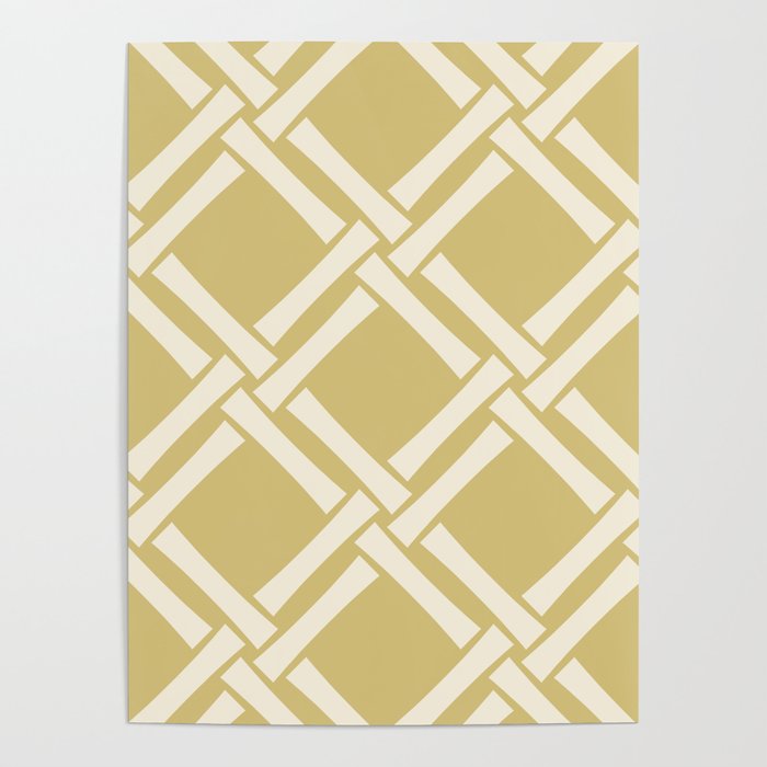 Classic Bamboo Trellis Pattern 562 Gold Poster