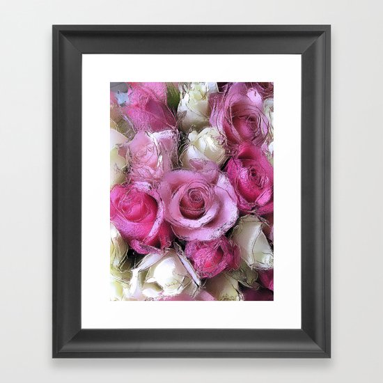 Glossy Roses Framed Art Print