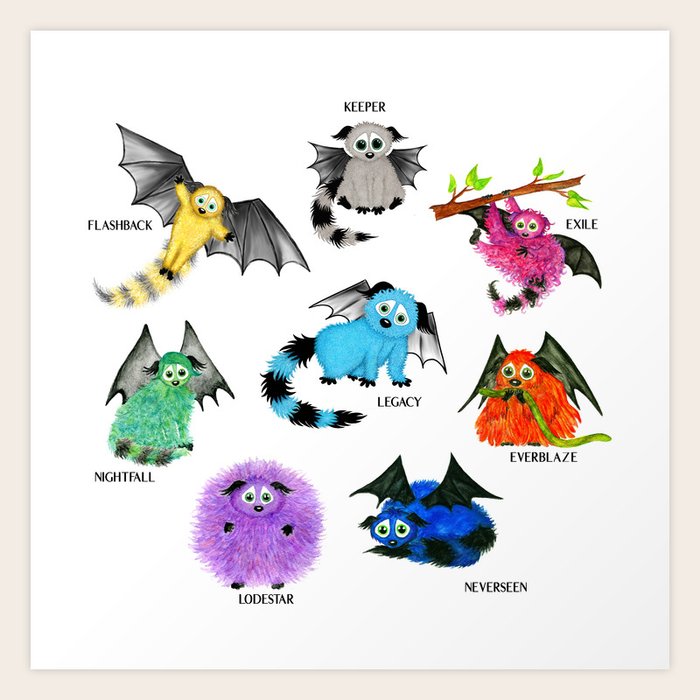 Eight Little Iggys Art Print