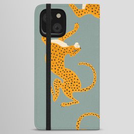 Leopard Race - blue iPhone Wallet Case