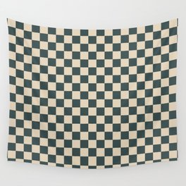 Checkerboard Pattern Inspired By Night Watch PPG1145-7 & Alpaca Wool Cream PPG14-19 Wall Tapestry