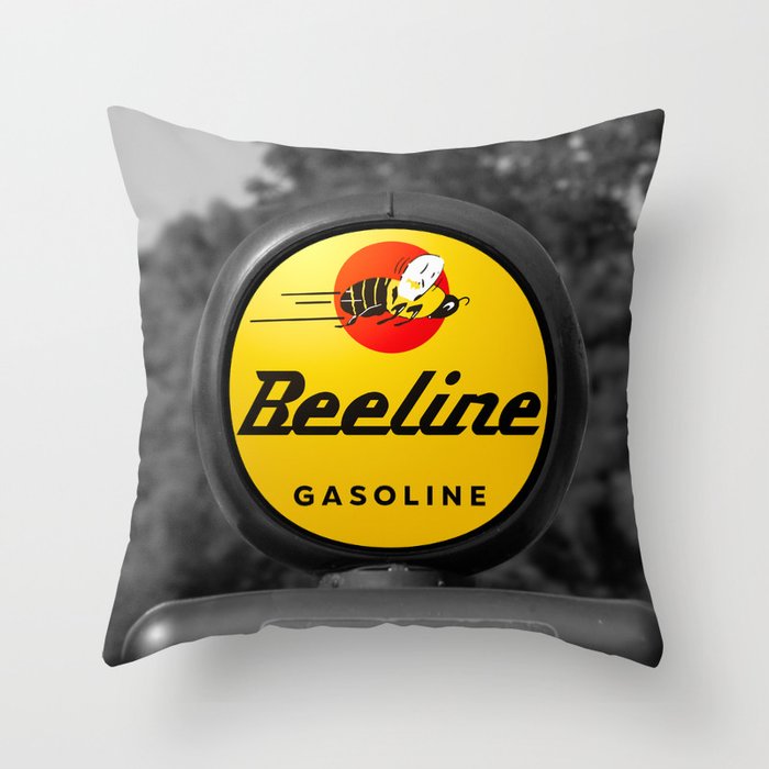 Vintage Beeline Gasoline Globe Throw Pillow