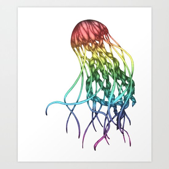 Rainbow Jelly Art Print