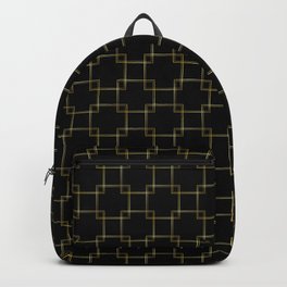 Gold Squares Pattern on Black Backpack | Pattern, Stencil, Pop Art, Digital, Goldpattern, Blackback, Graphicdesign, Goldsquares 