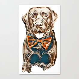 dog tie bow labrador Canvas Print