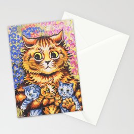 Louis Wain - A Cat with her Kittens  Stationery Card