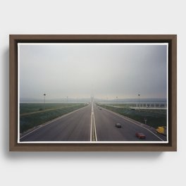 Pont de Normandie in France (film camera in 1995) Framed Canvas
