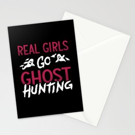 Ghost Hunter Spooky Real Girls Go Ghost Hunting Stationery Card