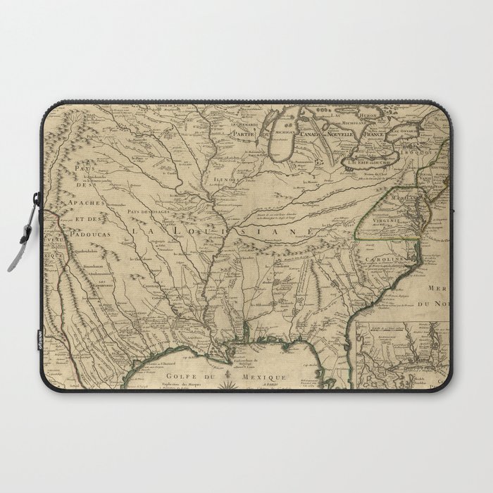 Map Of America From Rio Grande River To Hudson River 1718 Laptop Sleeve By The Arts Society6 Map Of America From Rio Grande River To Hudson River 1718 Laptop Sleeve By The Arts Society6