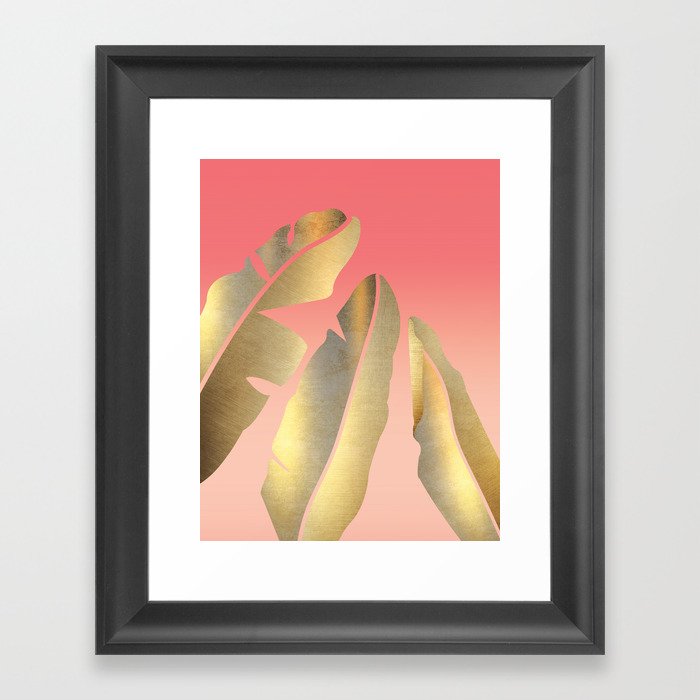 Shining Banana Leaves Framed Art Print