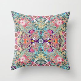 Mandala - Turquoise Boho Throw Pillow