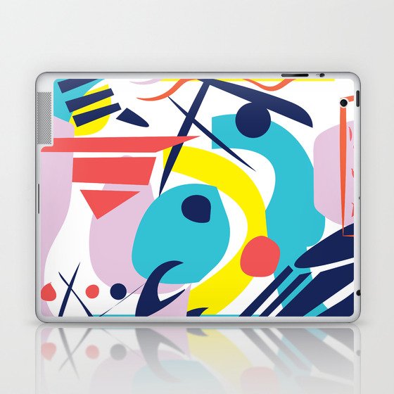 Bright Colorful Abstract Shapes Paper Cut Laptop & iPad Skin