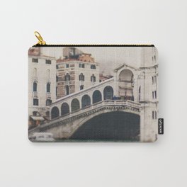 The Rialto Bridge in Venice, Italy Carry-All Pouch | Color, Canalphotograph, Bridgephotograph, Pasteldecor, Italyphotograph, Winterinvenice, Veniceintherain, Travelphotography, Italiandecor, Venicephotograph 