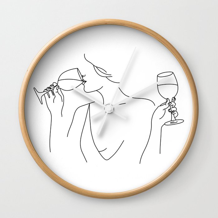 Double Fisting Wine Wall Clock