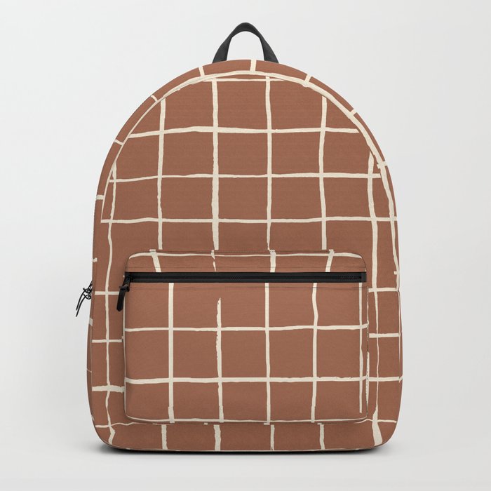 Imperfect Grid in Clay and Ivory Backpack