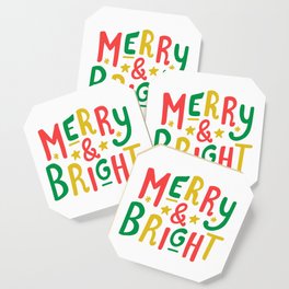 Merry and Bright (red/green/gold) Coaster