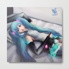 Hatsune Miku! Metal Print | Digital, People, Music, Illustration 