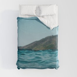 Brazil Photography - Blue Ocean By A Mountain Duvet Cover