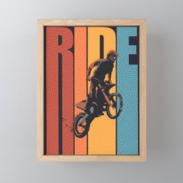 Retro motorcross ride on the wild side Framed Mini Art Print