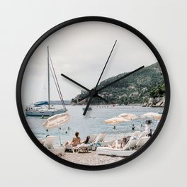 Italian Mix & Match Series | Mediterranean Sea Beach, Nautical | Vintage Summer Travel Photograph Wall Clock