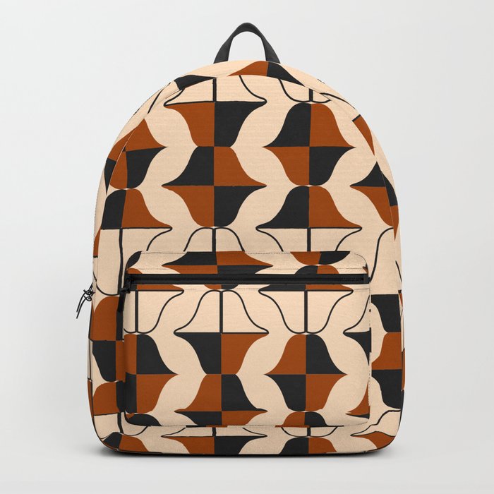 Whale Song Midcentury Modern Arcs Earth Colors Backpack
