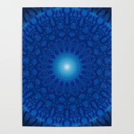 Mandala blue 2 Poster