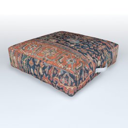 Antique Heriz Carpet Vintage Ornamental Persian Rug Outdoor Floor Cushion