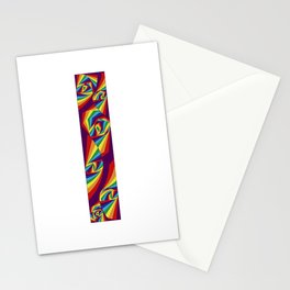 capital letter I with rainbow colors and spiral effect Stationery Card