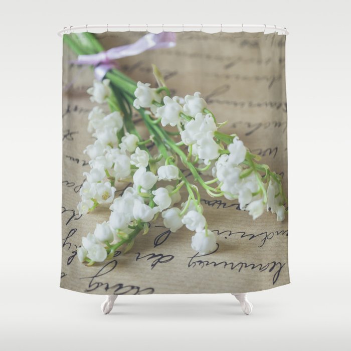 Love letter with lily of the valley Shower Curtain