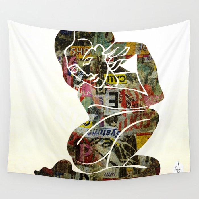 Graffiti Girl Modern Abstract Fine Art Nude Painting Pop Art Wall