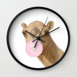 Camel Blowing Bubble Gum, by ZouzounioArt Wall Clock