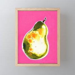 Abstract Pear Pop Art - Bright Color Palette Framed Mini Art Print